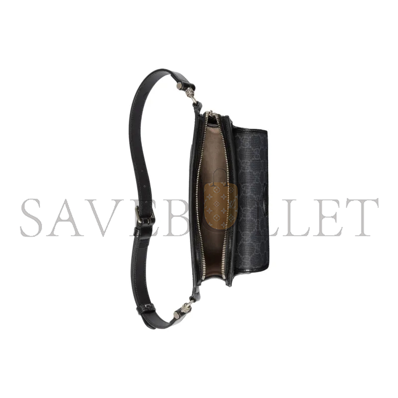 G*u*i gg canvas with leather sling bags one shoulder 746300 (18*13*5cm)